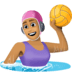 🤽🏽‍♀️ woman playing water polo: medium skin tone display on Facebook